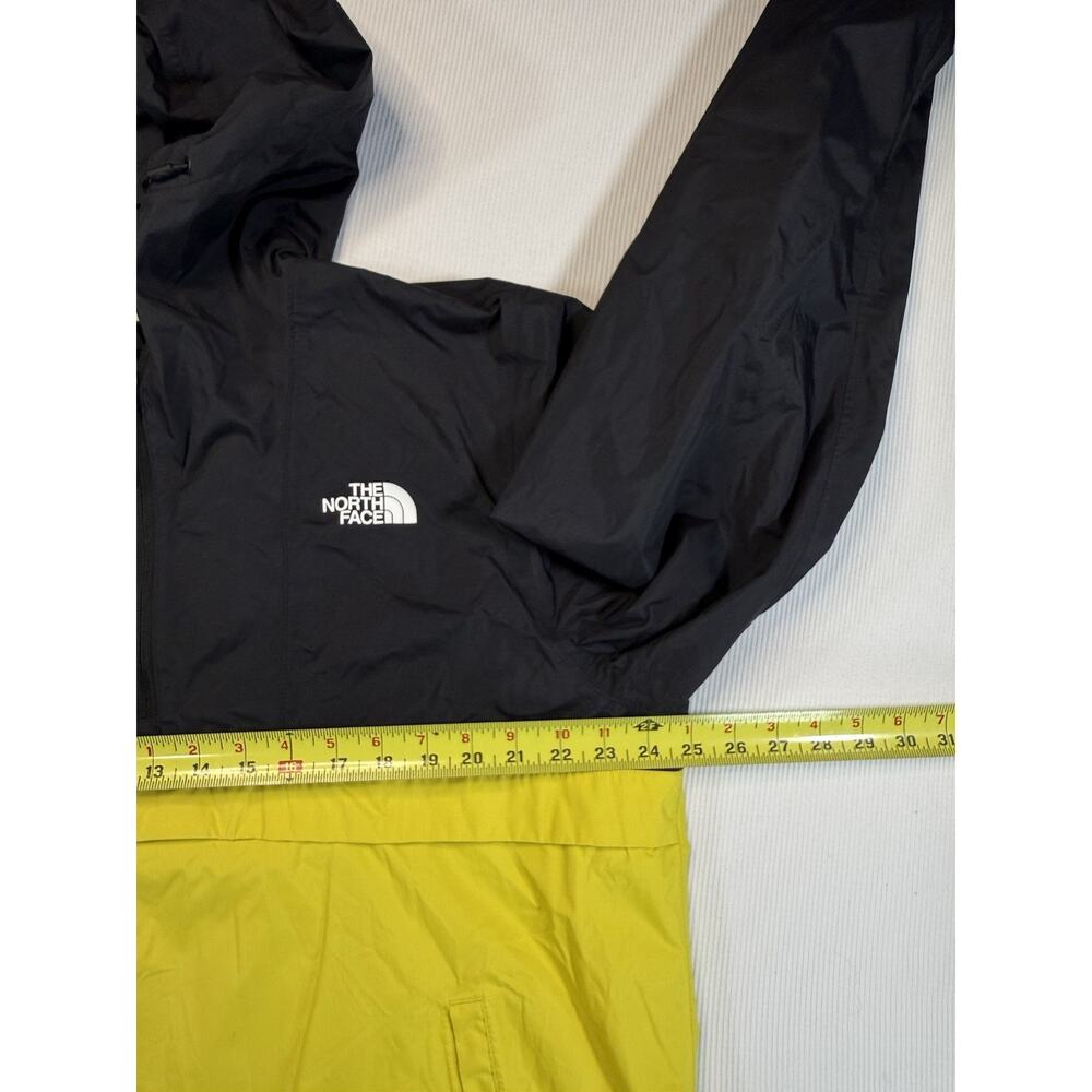 The North Face DryVent Rain Jacket Mens Large Black Yellow Hooded Waterproof - Picture 4 of 7